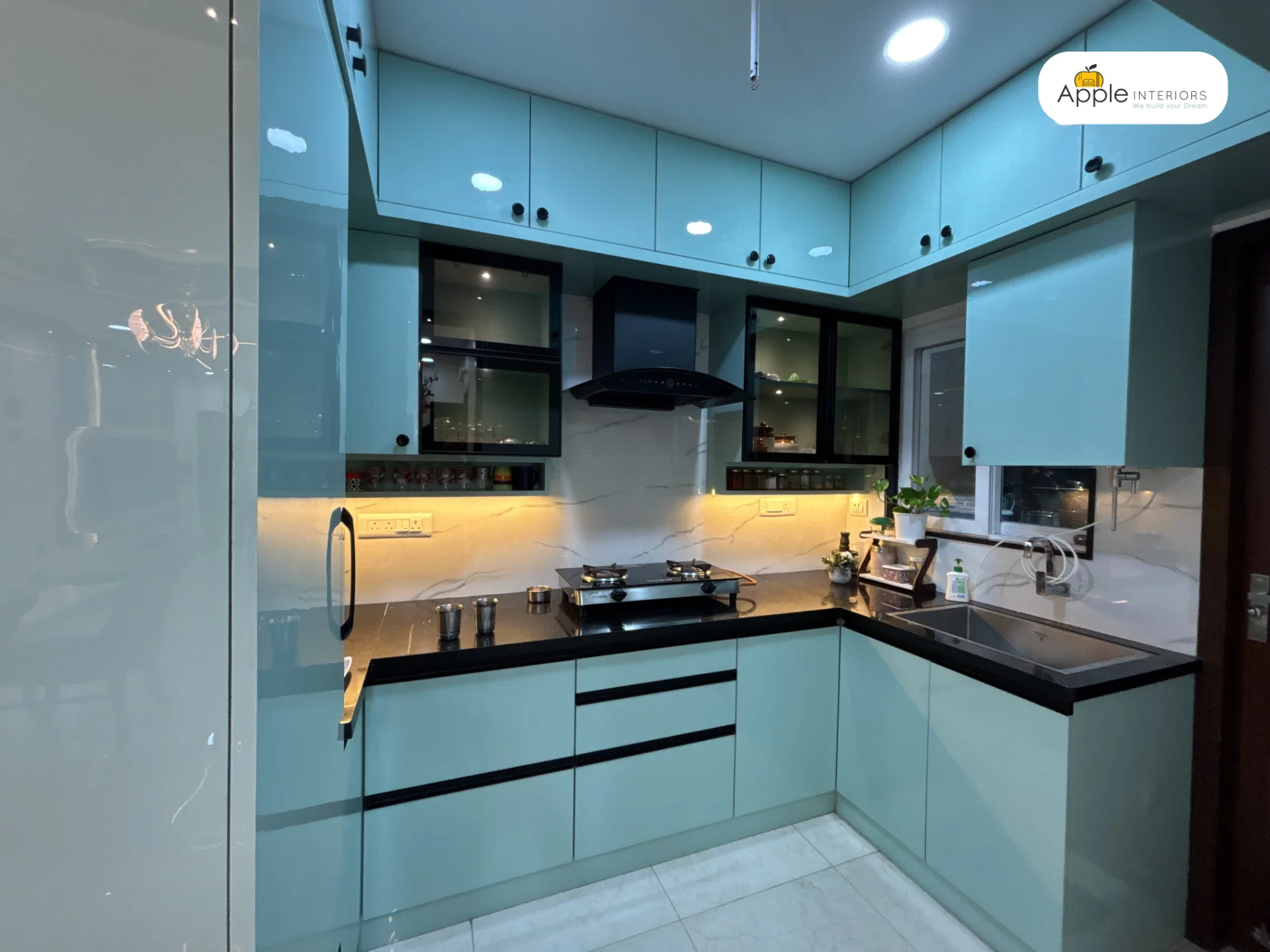 Custom L-Shaped Kitchen Design Hyderabad